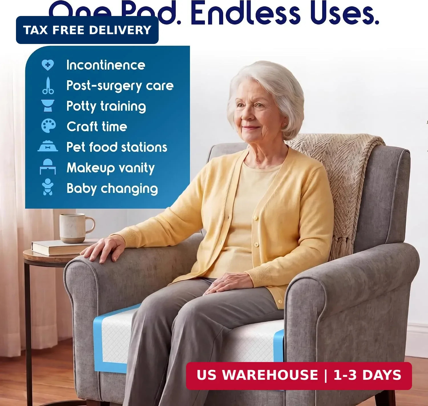 Inspire Medical Bed Linens Disposable Underpads 23″ x 36″ – Moderate Absorbency