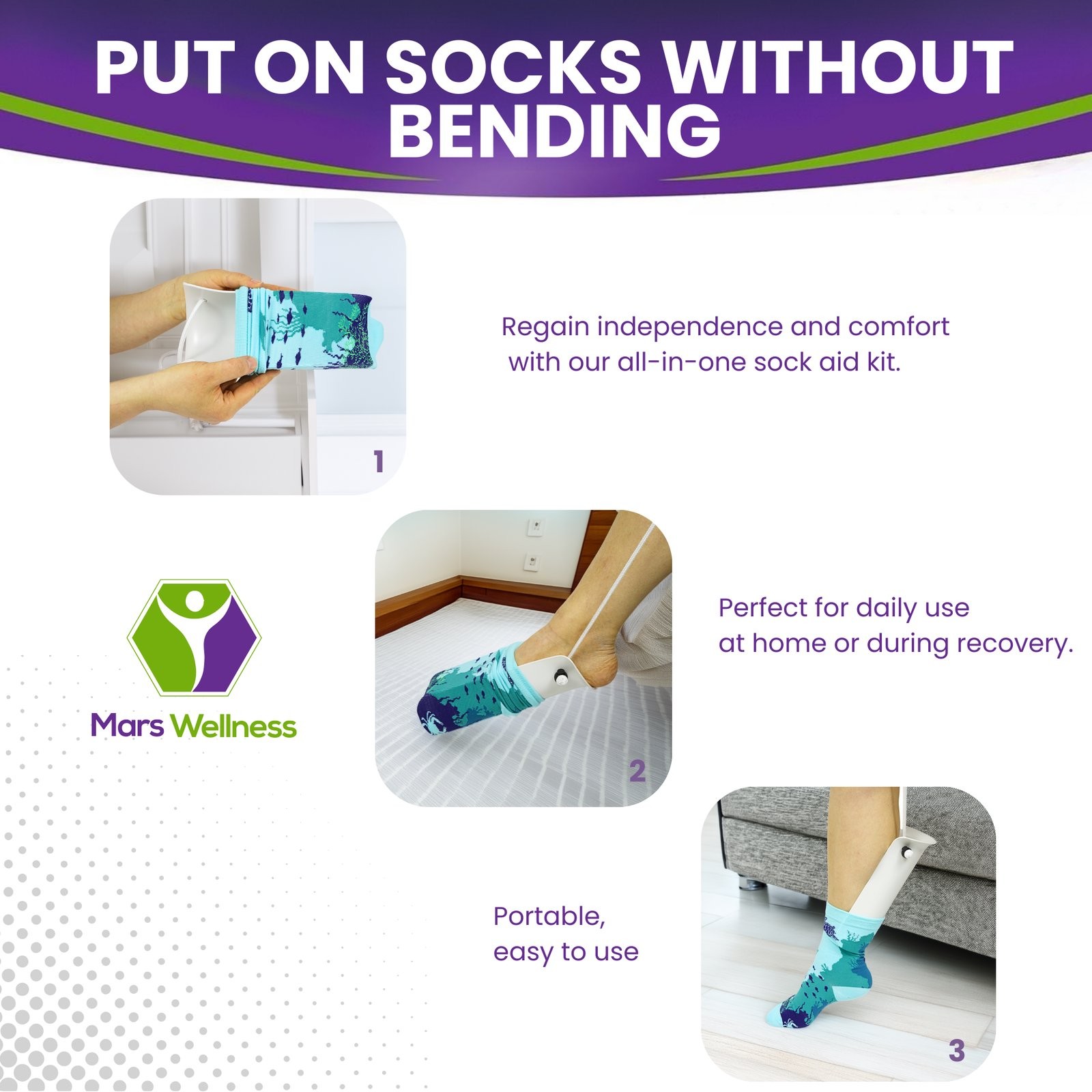 Molded Sock Aid Donner Kit – Sock Remover and Donner Kit