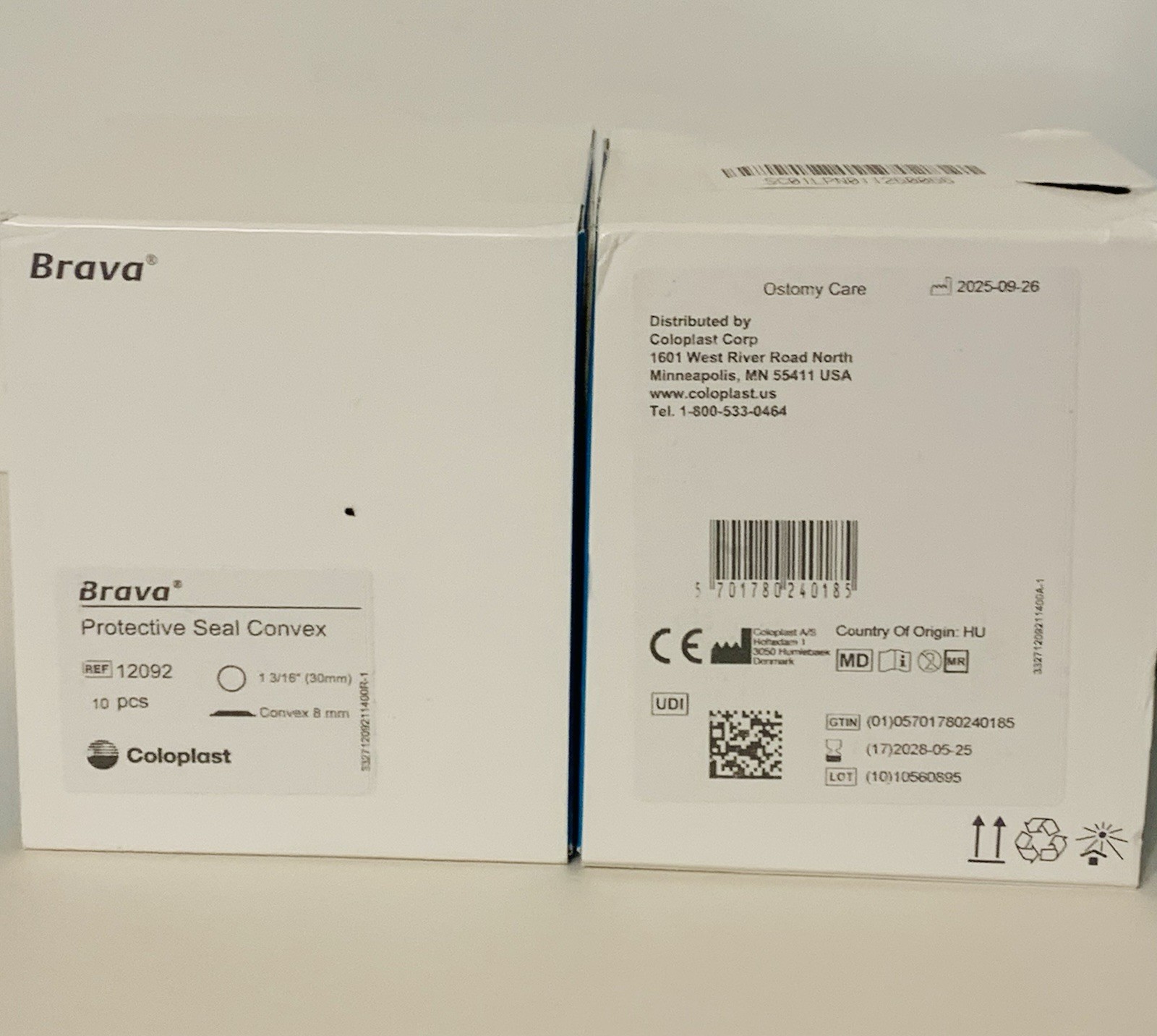 2 BOXES Coloplast Brava CONVEX PROTECTIVE SEAL Barrier 12092 1-3/16″ 2BX/10EA