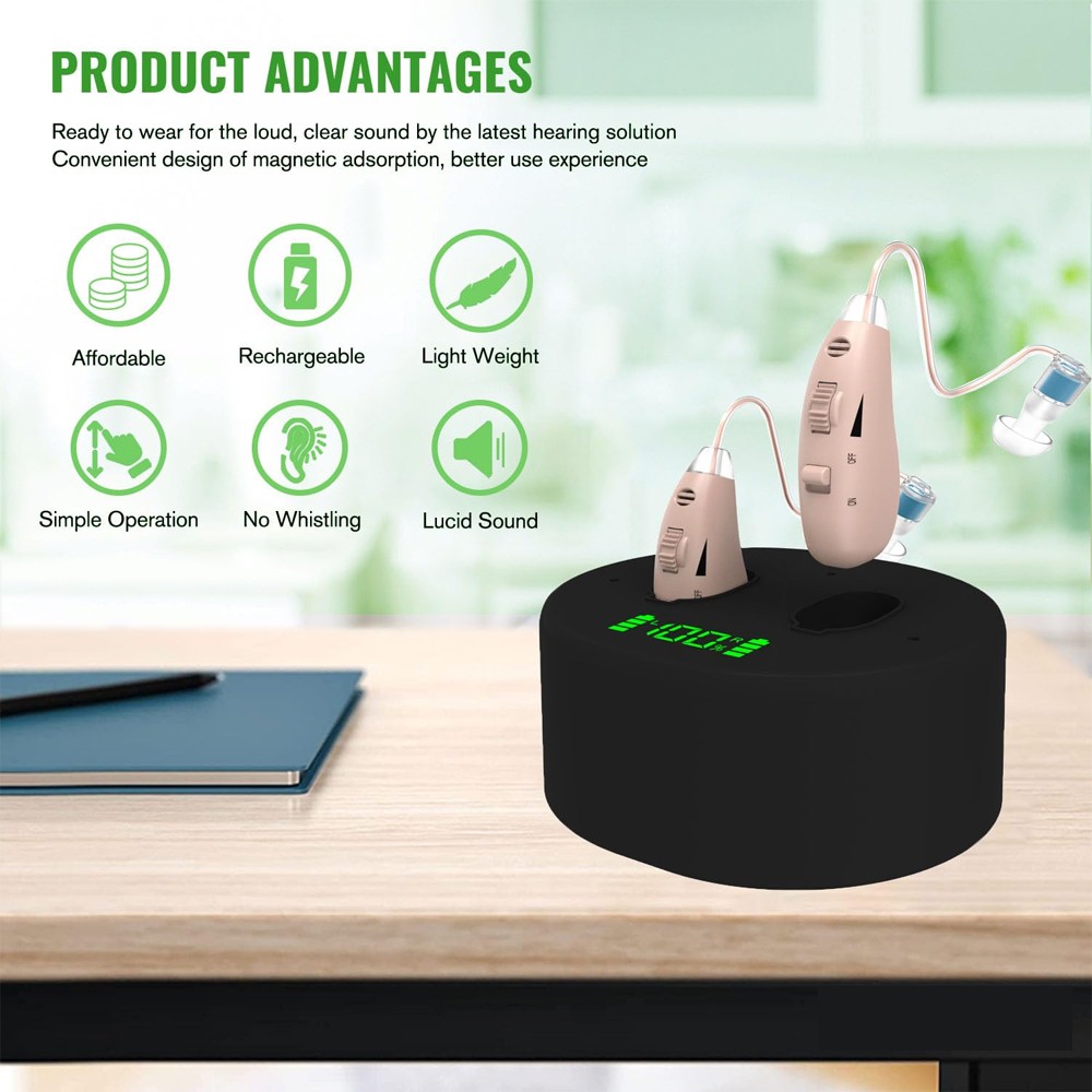 Digital Hearing Aid Severe Loss Rechargeable Invisible BTE Ear Aids Of 1 Pair