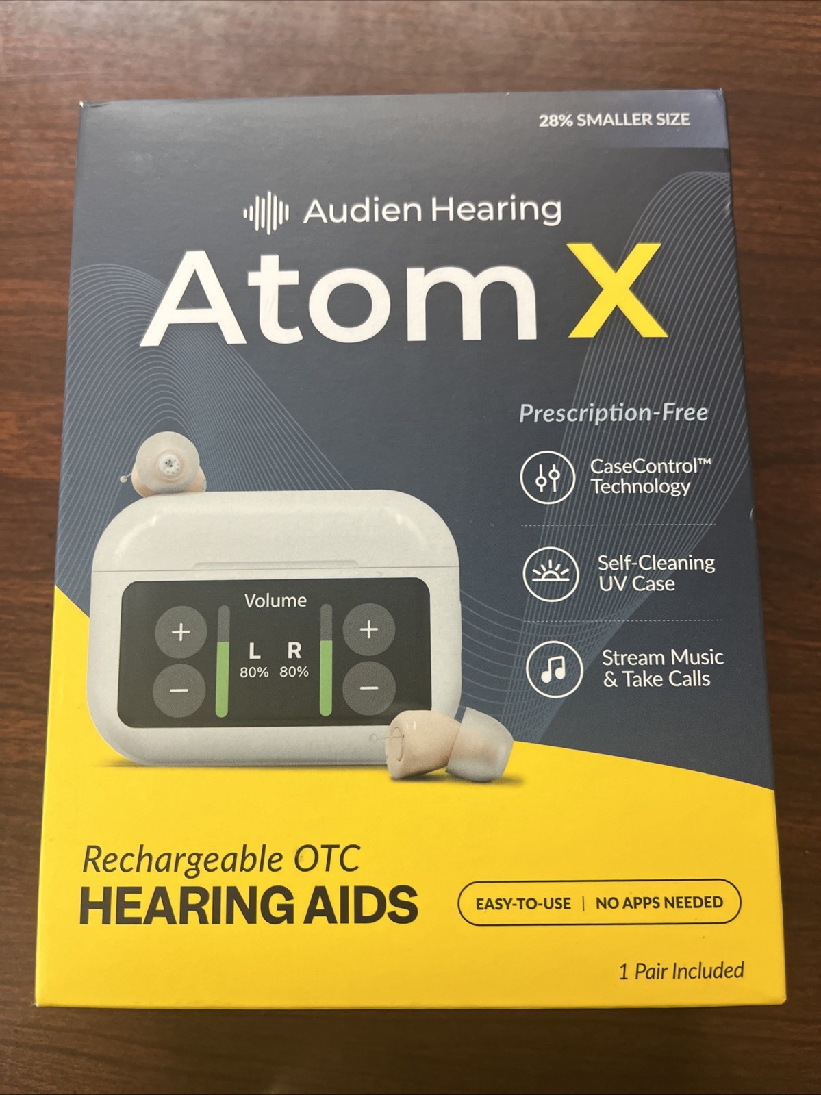 Audien Hearing ATOM X -Rechargeable OTC Hearing Aids -NEWEST MODEL-BRAND NEW!!