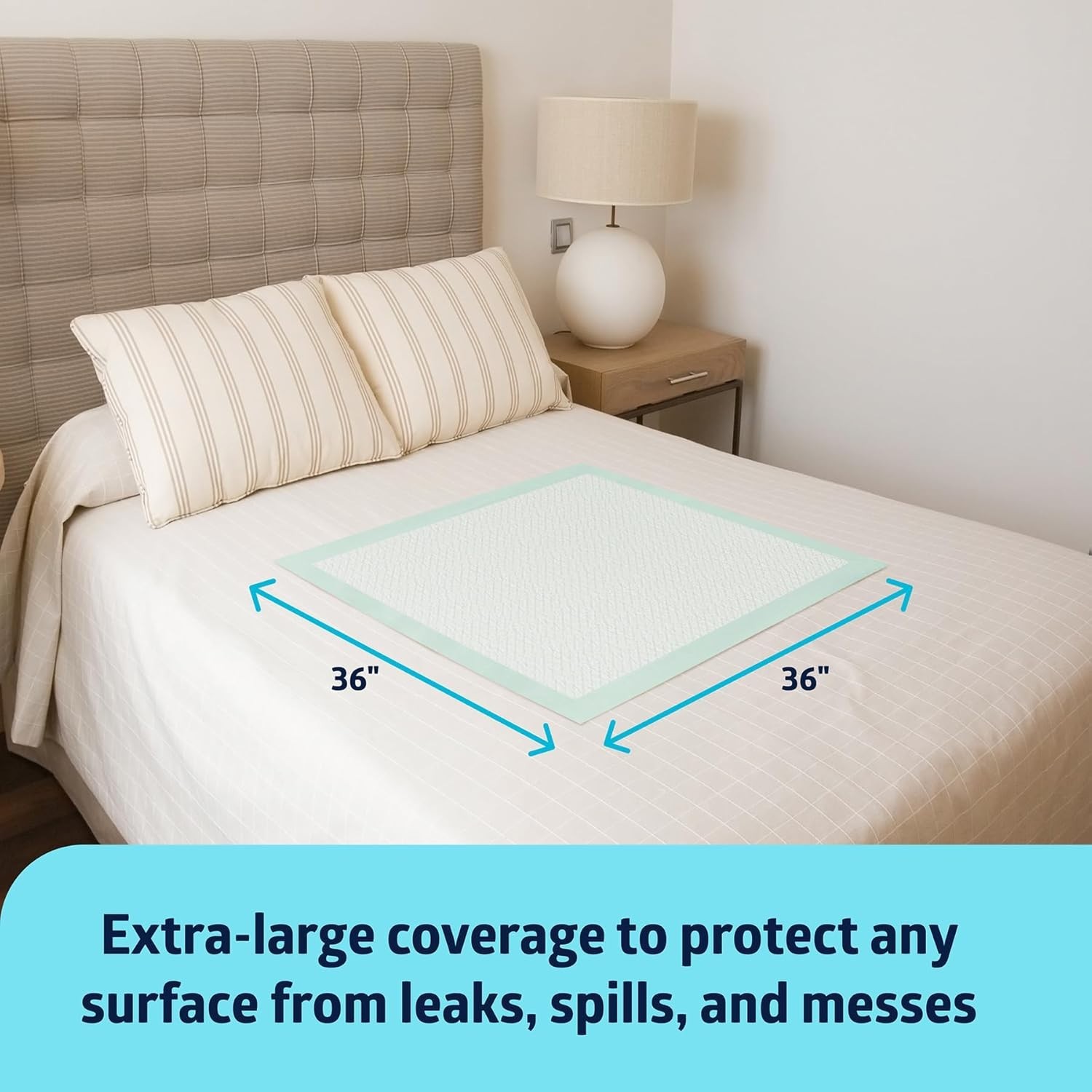 Medline Super Absorbent Underpad, 36″ x 36″, 50 Count, Extra Large Disposable In