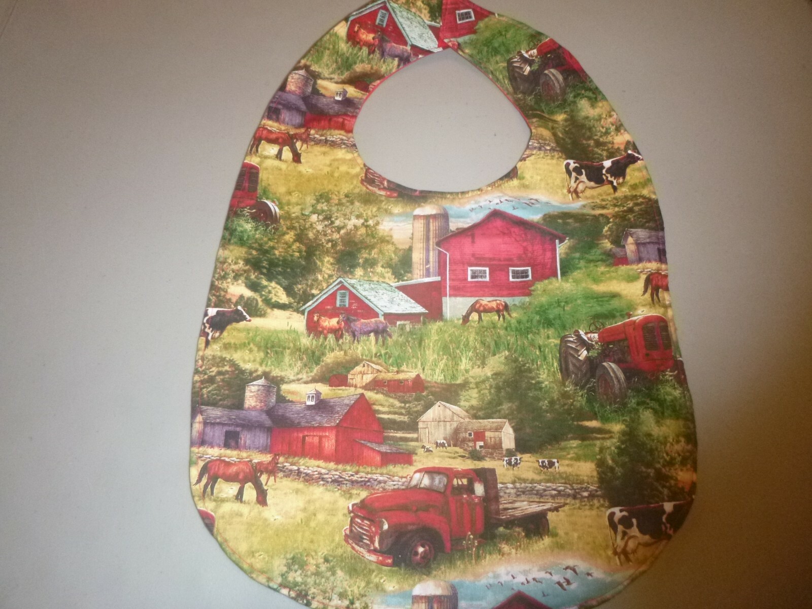 Adult Bib/Clothing Protector double thickness with Quilted Diamond Backing