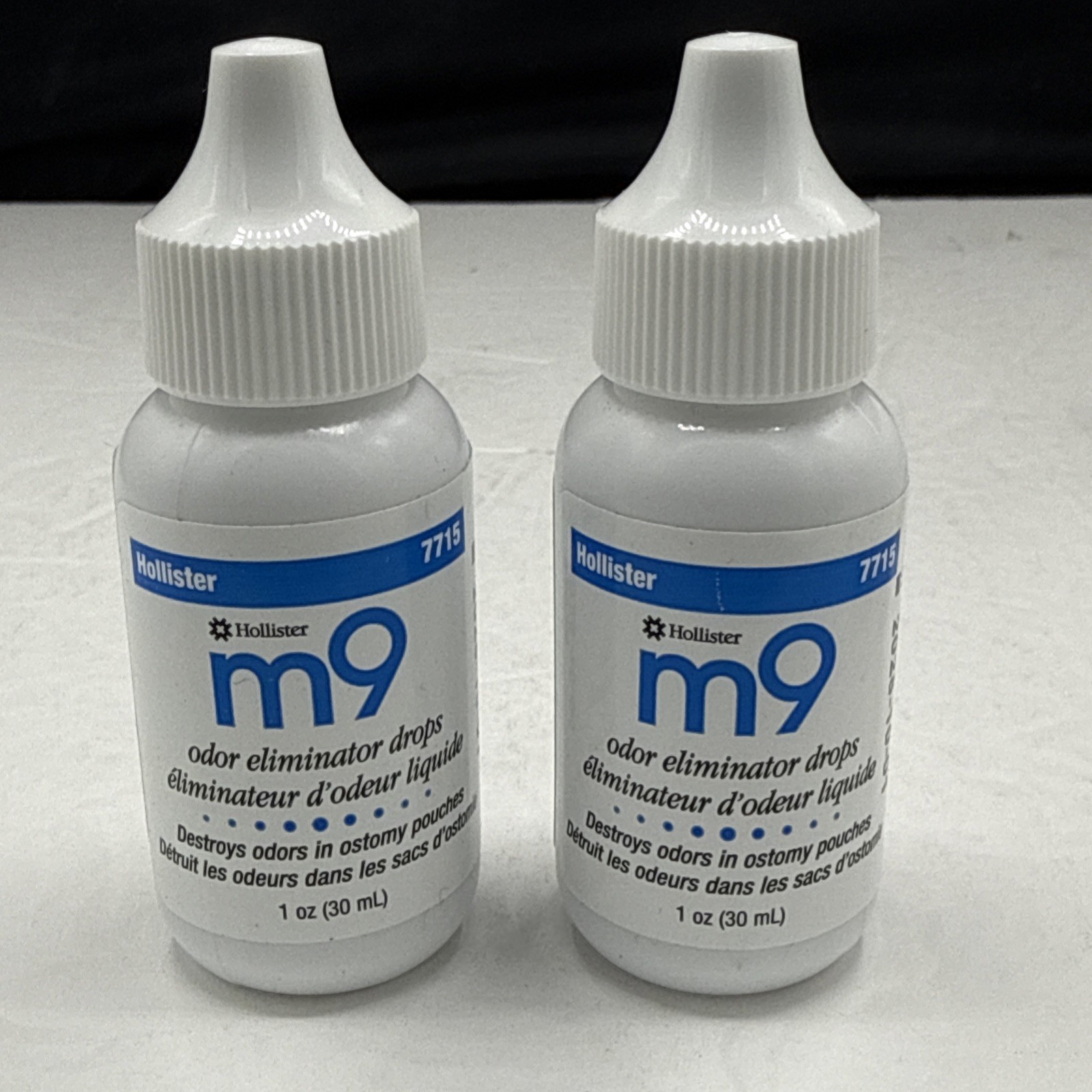 Two (2) Pk Hollister M9 Odor Eliminator Drops 1 oz Bottles 7715 Exp 2028