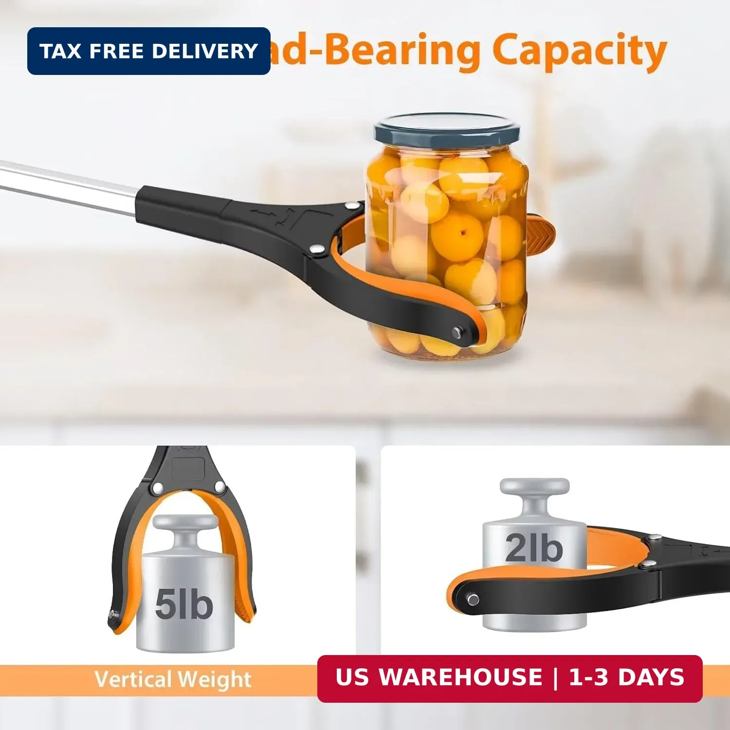 32″ Grabber Reacher Tool, 2-Pack Foldable Reacher Grabber Pickup Tool with 360°