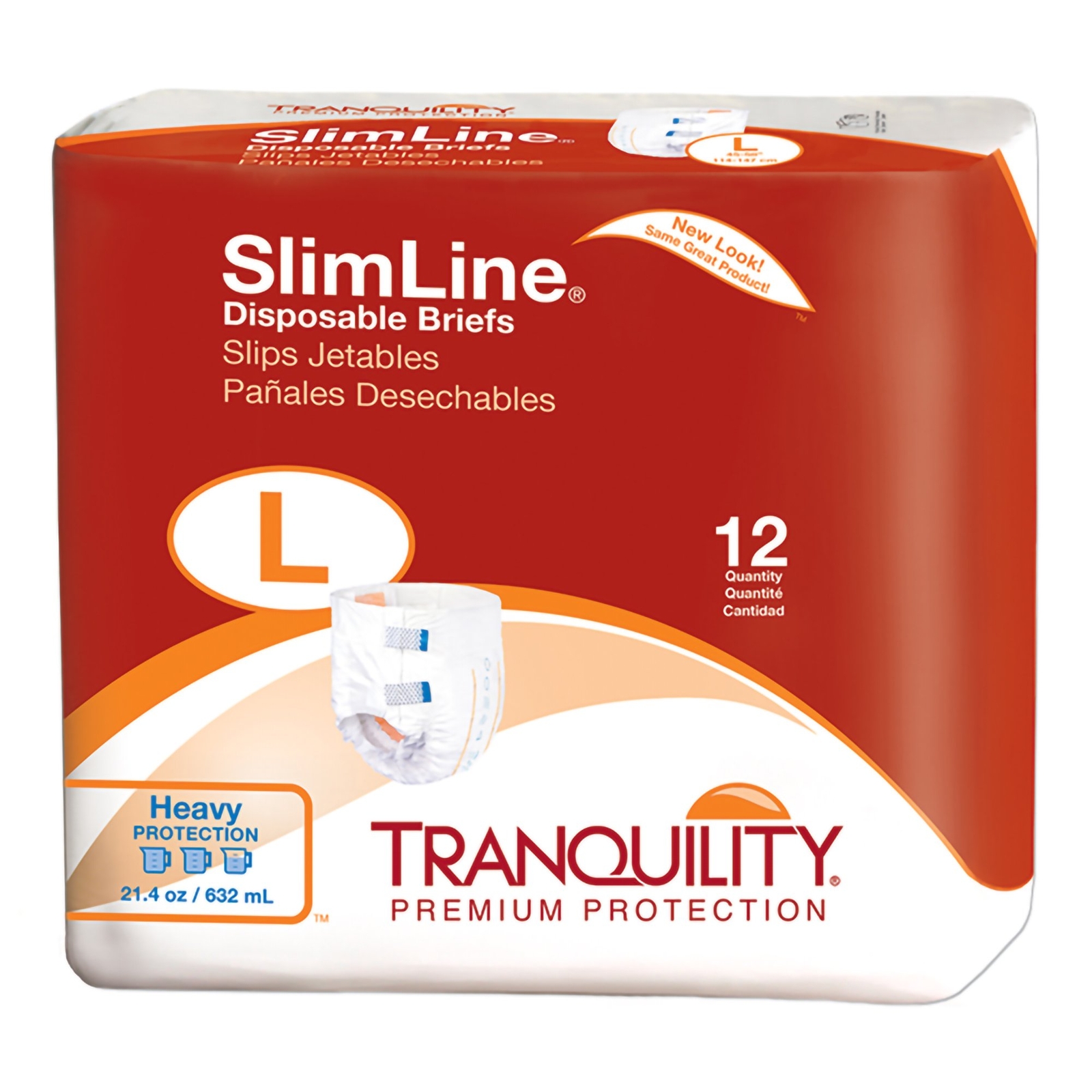 Tranquility Slimline Incontinence Brief L Full Fit 2132 Heavy 12 Ct