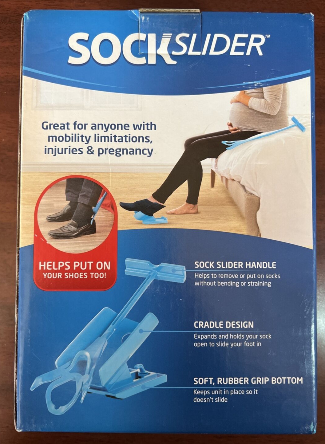Sock Slider Aid Shoe Horn As Seen On TV Kit Put Socks On Off No Bending SEALED