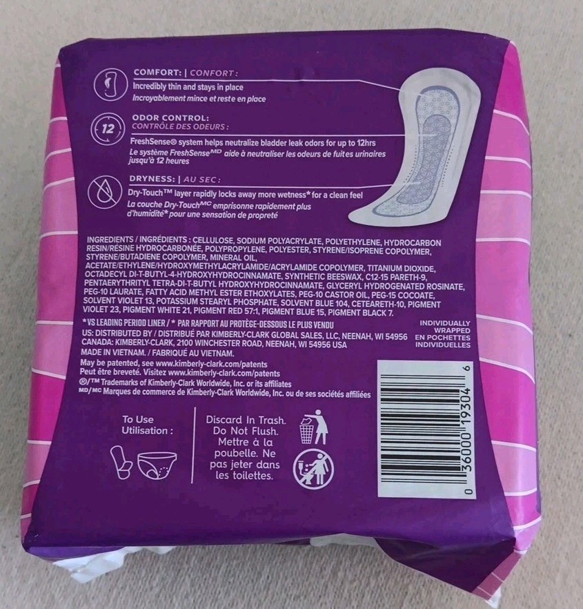 Poise Daily Fresh Protection Liners #2 Very Light Long 44 Incontinence (C01)