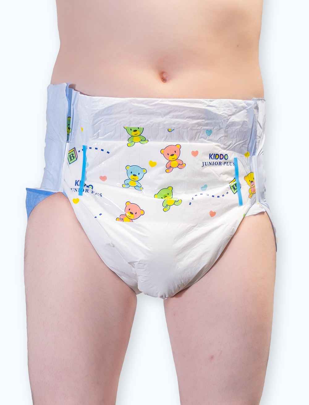 2-Pack of Kiddo Junior Plus Blue 2-Tape Plastic Backed Diaper Size Large ABDL