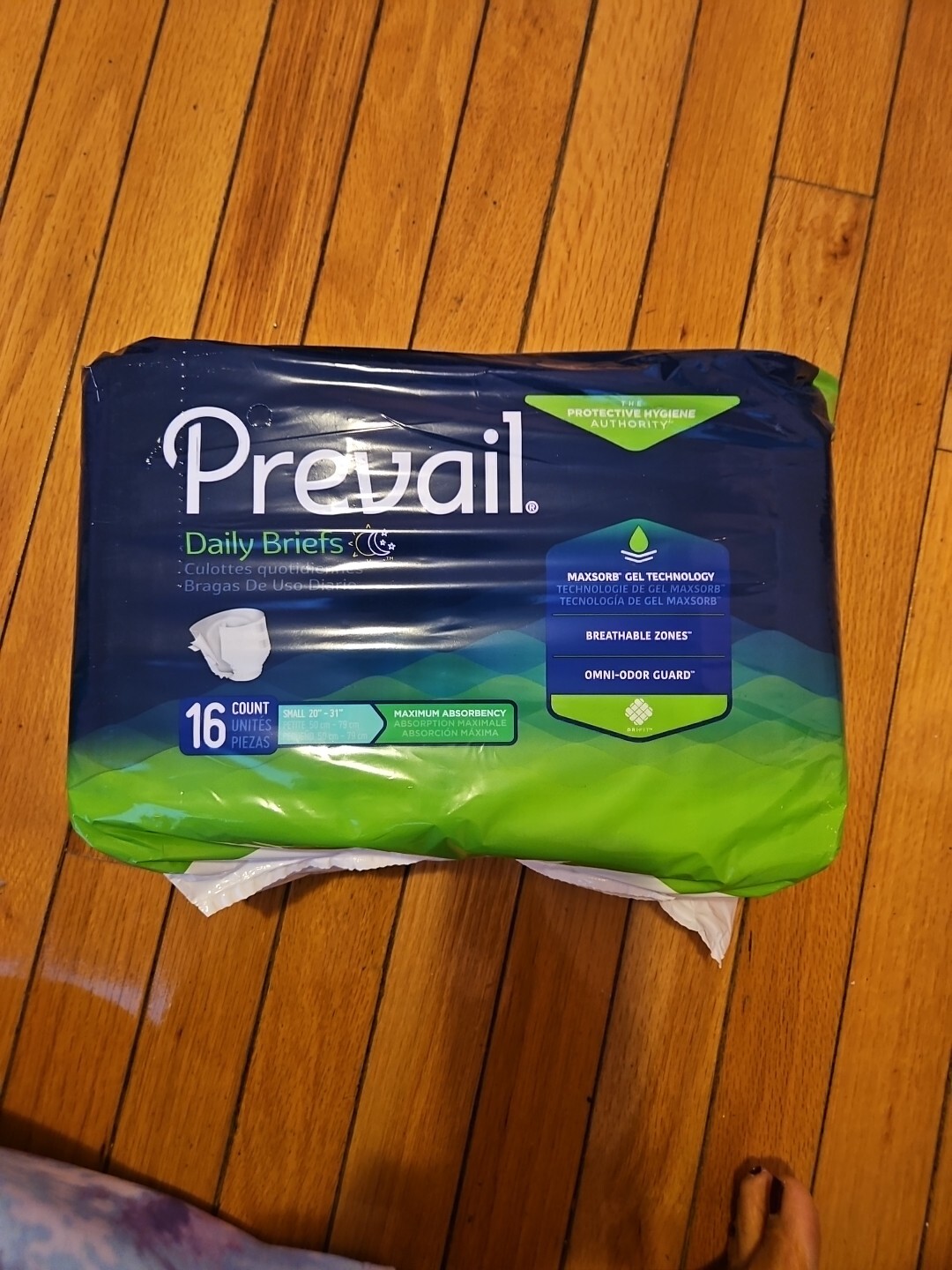 6bagin1BOX Prevail Youth Daily Briefs Diapers 16 count 20″-30″ Diapers