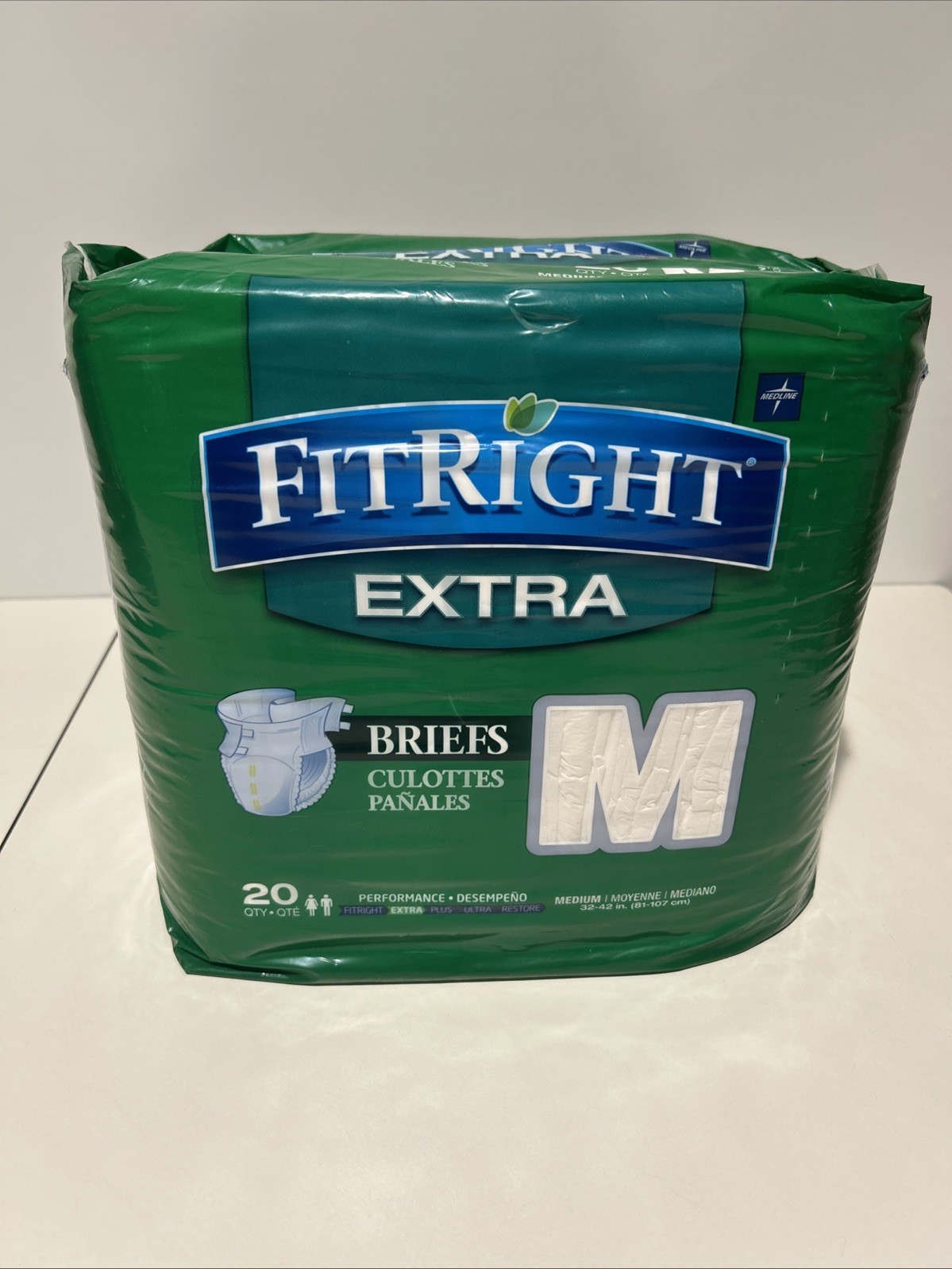 Medline FitRight Extra OptiFit Briefs 20 Pack M 32 to 44″ Adult Diapers M