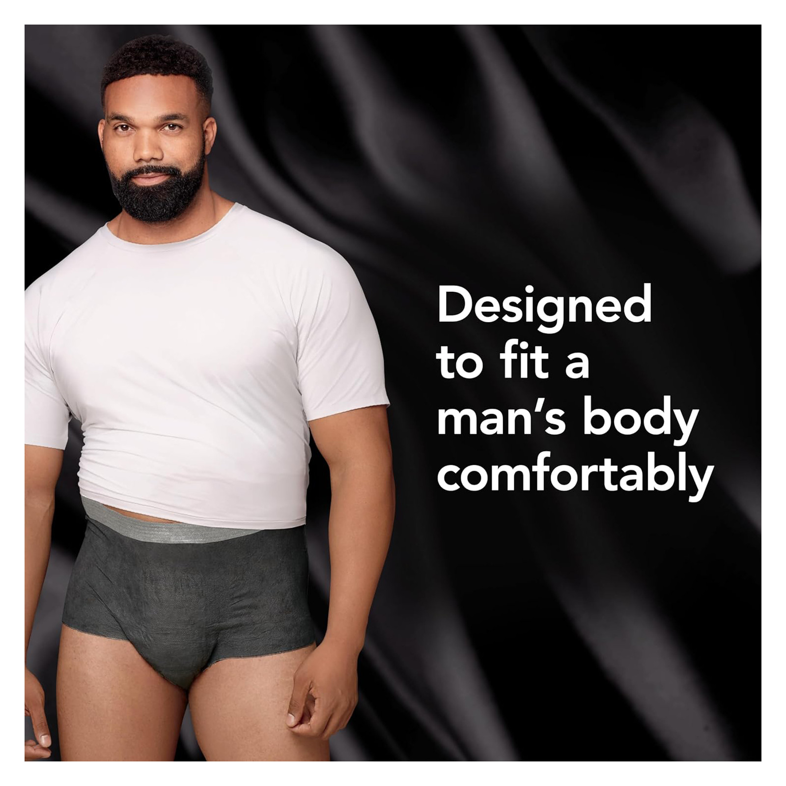 Depend Real Fit Adult Diapers for Men, Max Absorb, Small/Medium, Black, 56 Count