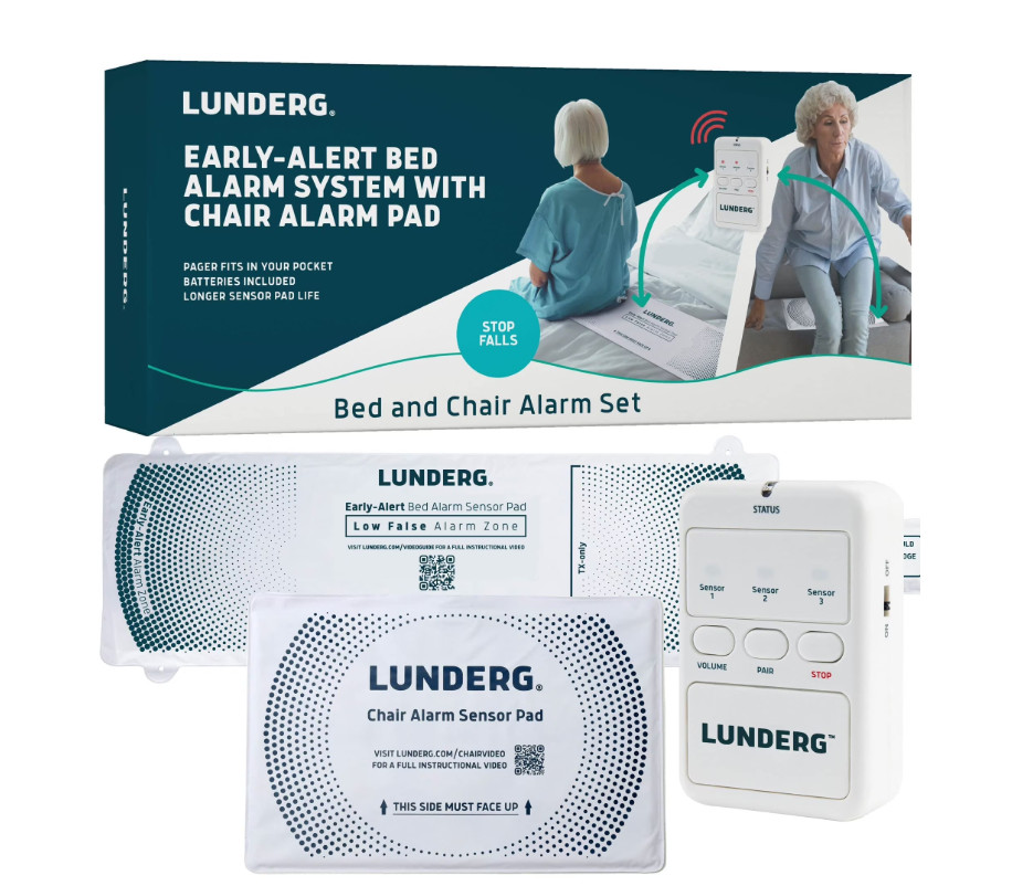 Lunderg Bed & Chair Alarm Pad System Wireless Early Alert Sensor Pad EUC