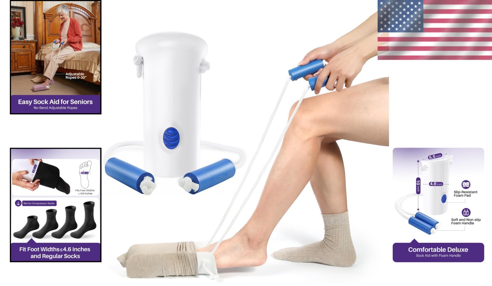 Comfortable 4.6-Inch Sock Helper with Foam Handles – Embrace Independence Today