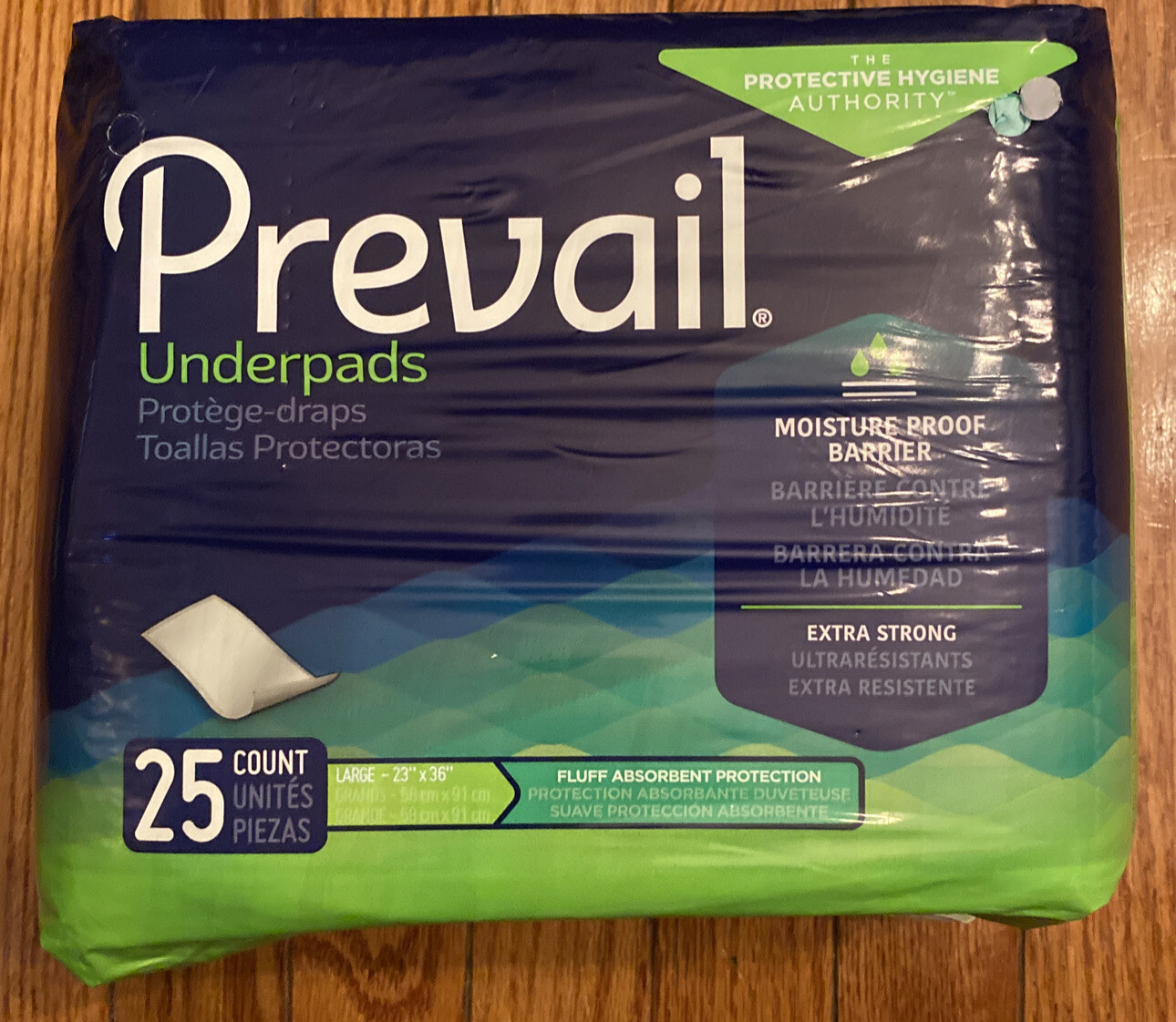 Prevail Disposable Underpads Fluff – Large 23” x 36″ Extra Strong – 25 Count