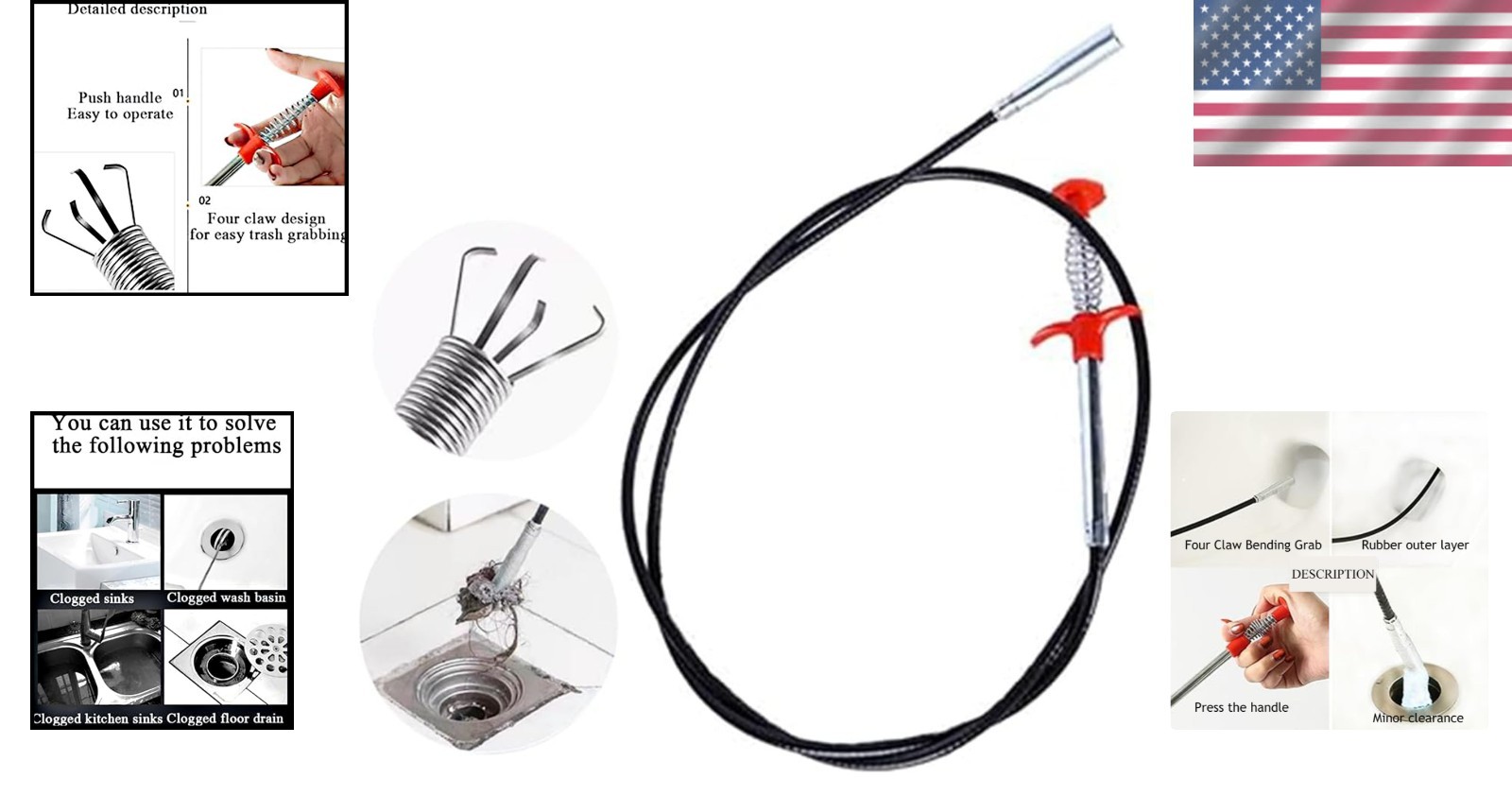 24-Inch Flexible Grabber Claw Tool for Effortless Pickup in Hard-to- Areas