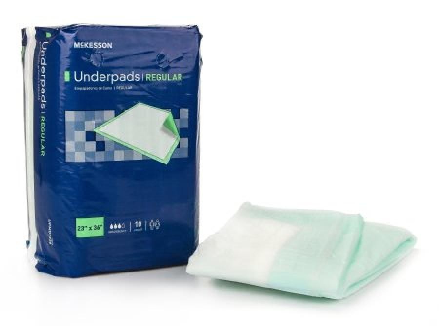 McKesson Underpads Disposable Fluff/Polymer Core Moderate Absorb 23 In x 36 In