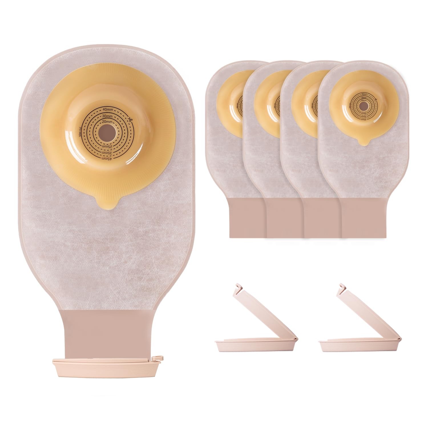 10 PCS Colostomy Bags with Clamp Closure, One Piece Convex Ostomy Bag Ostomy