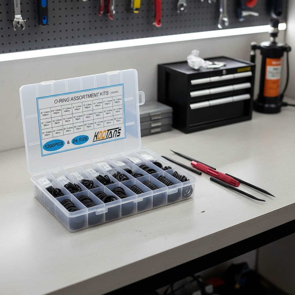 1200 Pcs Nitrile Rubber O-Ring Assortment – 24 Sizes for Plumbing & Automotive