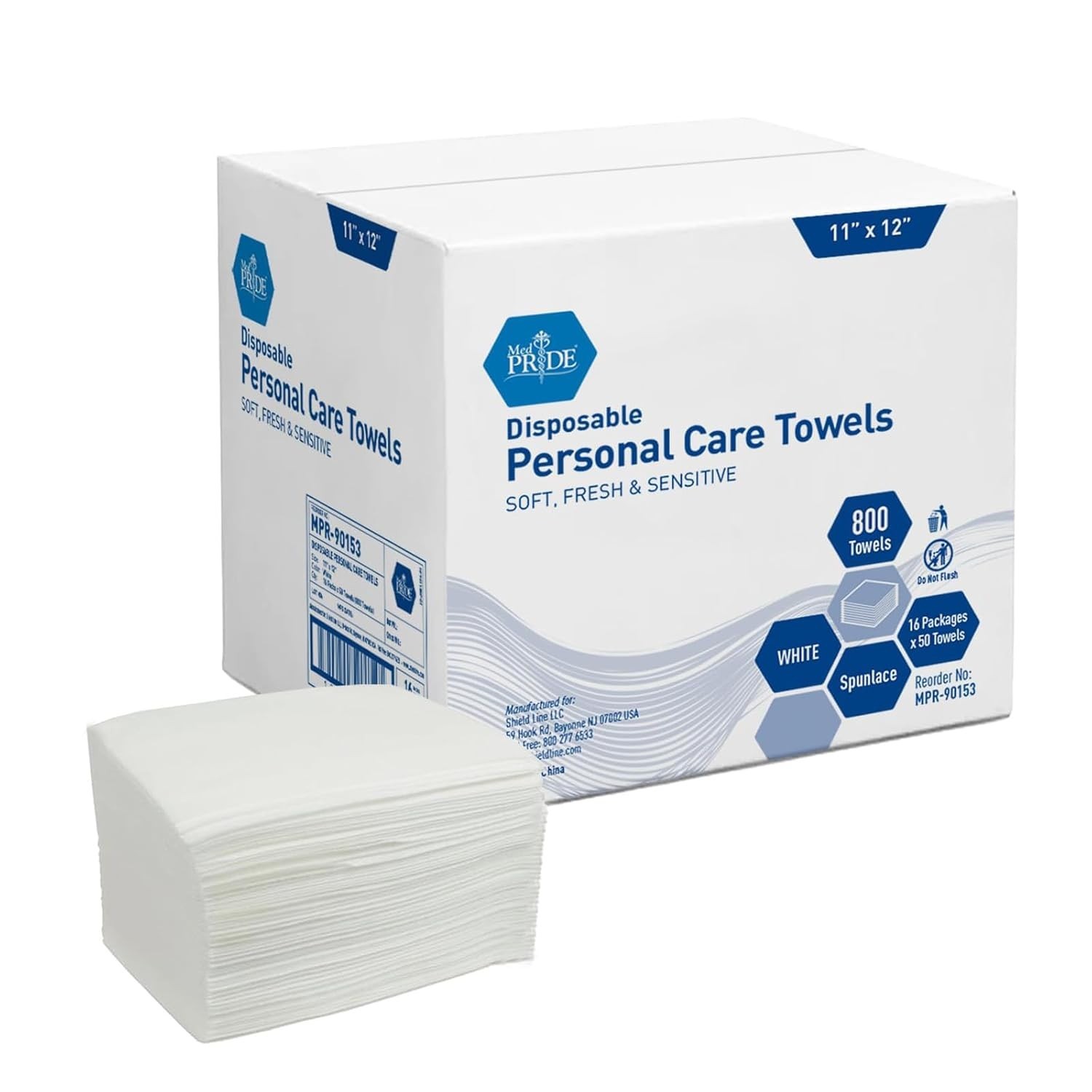 MED PRIDE Disposable Dry Wipes 800 Ct Adult Washcloths Soft Absorbent 11×12