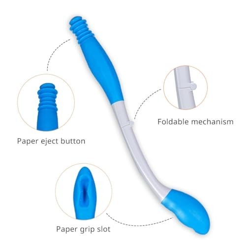 Foldable Long Reach Toilet Wipe Aid 15.75 Inch Comfort Self Wipe Wand Ergonomic