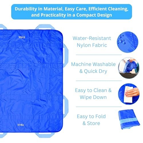 Patient Positioning Bed Pad with Handles 48×40 Slide Sheet for Turning Lifting