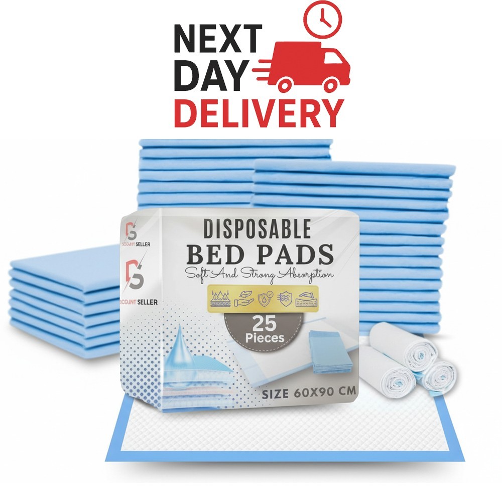 25/50/100 Disposable Incontinence Bed Pads Ultra Absorbent Bed Sheets 90x60cm