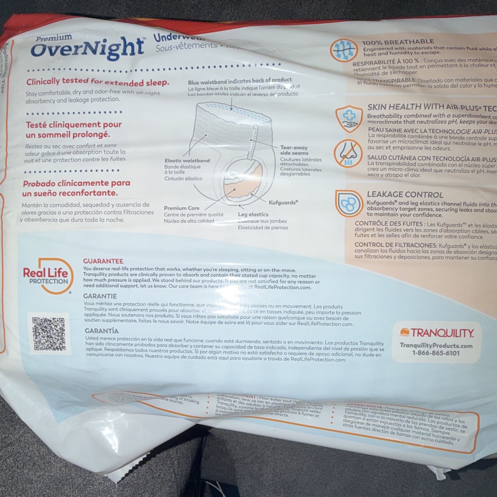 Tranquility Premium OverNight Underwear Incontinence Pants L Overnight 16 ct