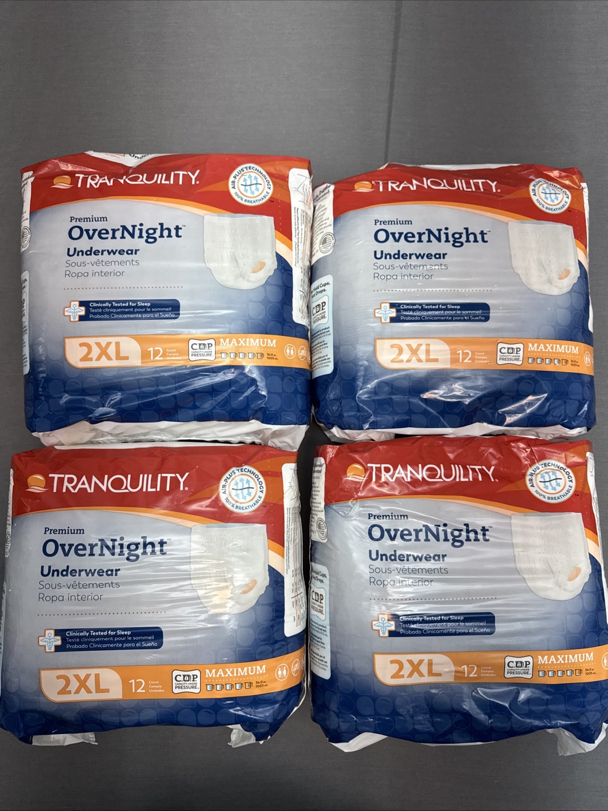 Tranquility Premium OverNight Pull On Underwear 2X-Large 62-80in – 48 Pack Case