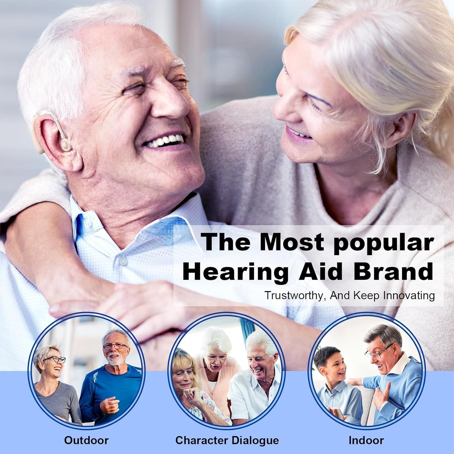 “High-Performance Hearing Aids for Seniors Severe Hearing Loss, Rechargeable wit
