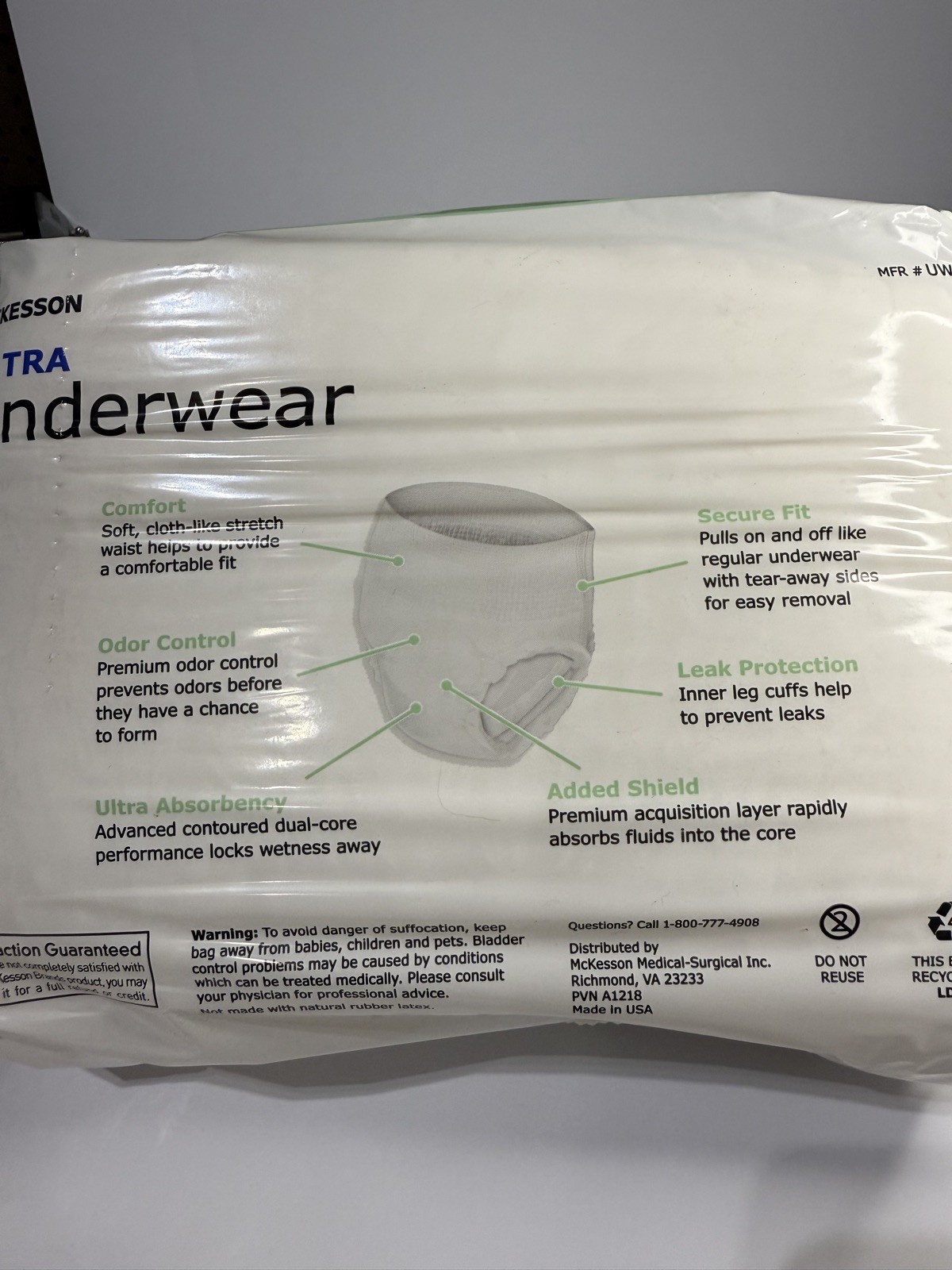 McKesson Ultra Underwear Incontinence Pant – Medium Size (Pack of 20)