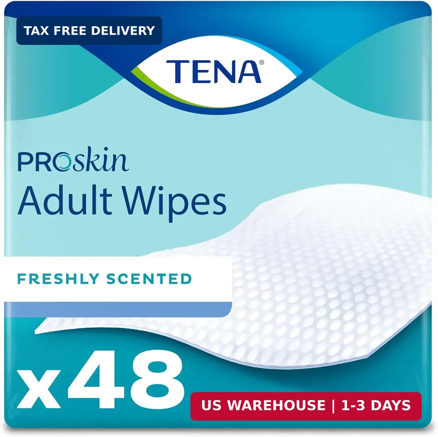 TENA Proskin Adult Wipes for Incontinence, Unisex, 48 ct
