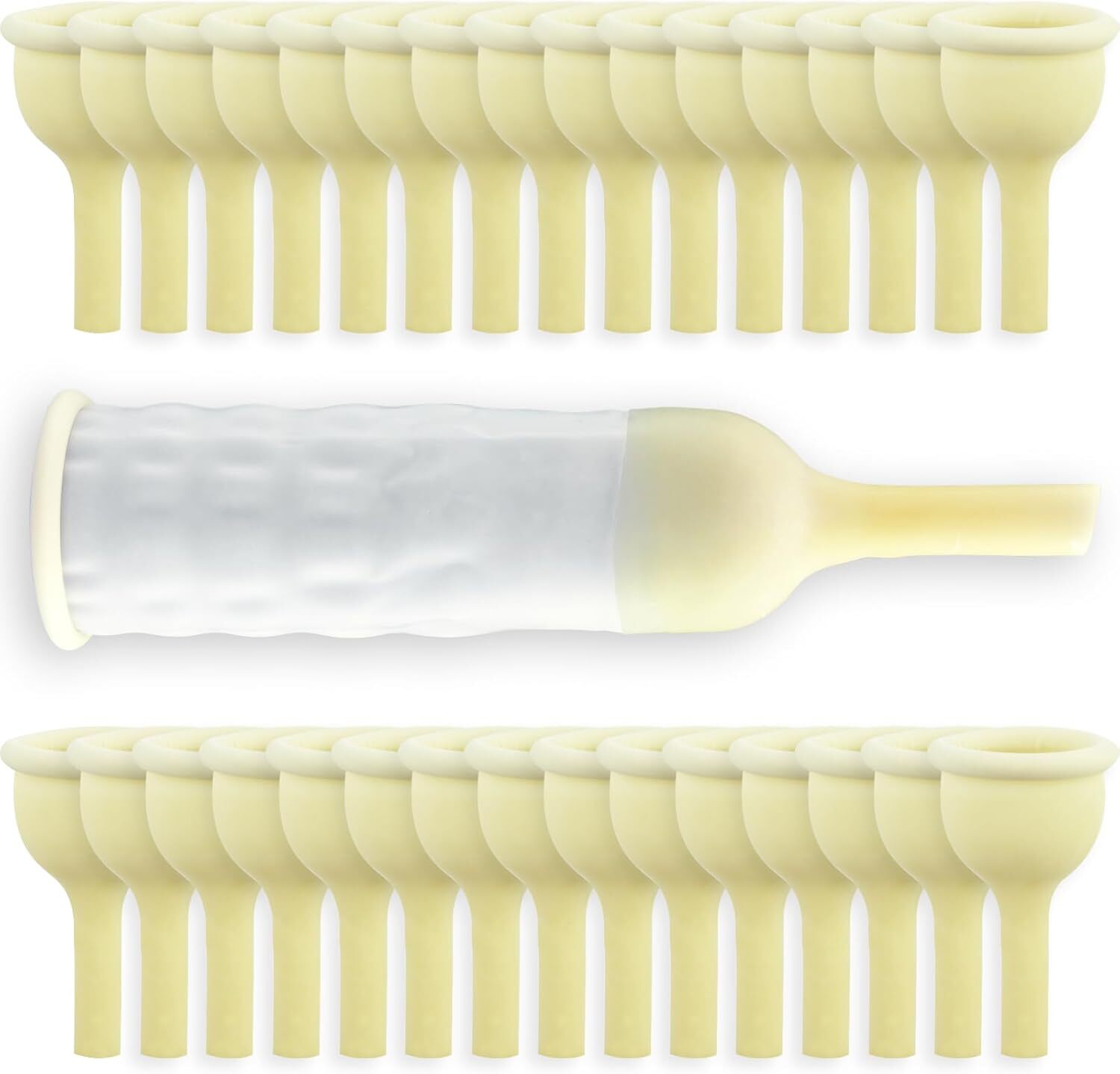 30 PCS Male External Catheter with Fixer Rubber,Latex Condom Material Individual