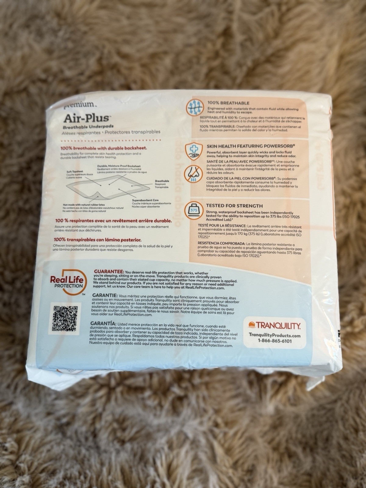 Tranquility Air-Plus Breathable Underpads White 30x36in Maximum 10 Count