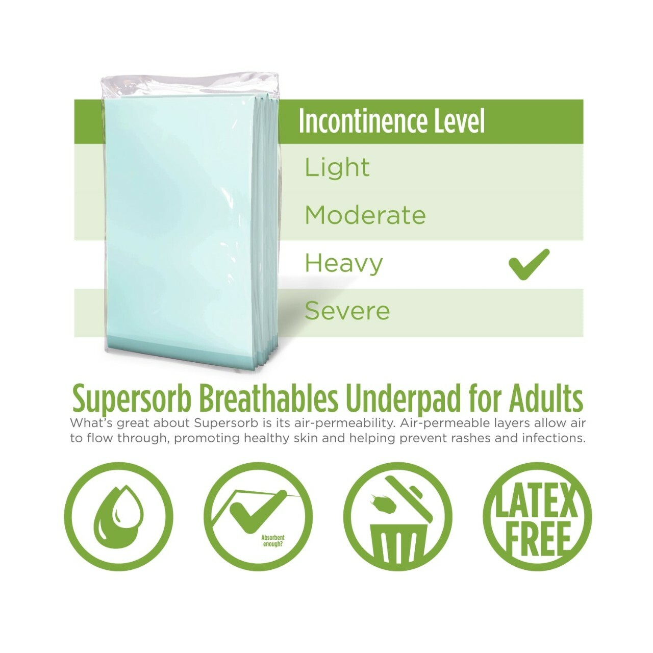 Attends Supersorb Breathables Underpad 30x36in #ASB-3036 – Package of 5