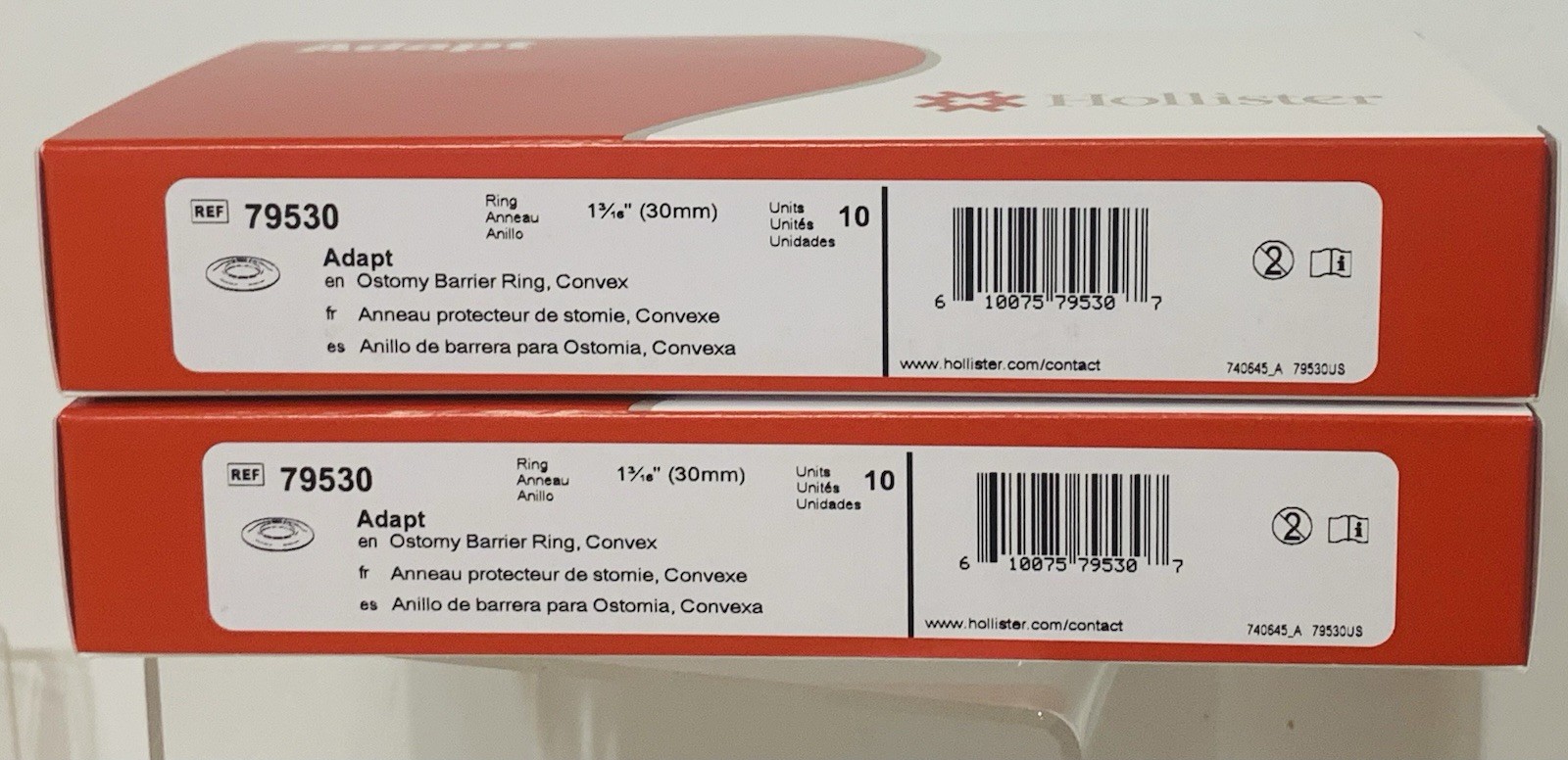 2 BOXES Hollister 79530 Adapt Ostomy Barrier Rings Convex (2 Boxes =20) 2BX/10EA