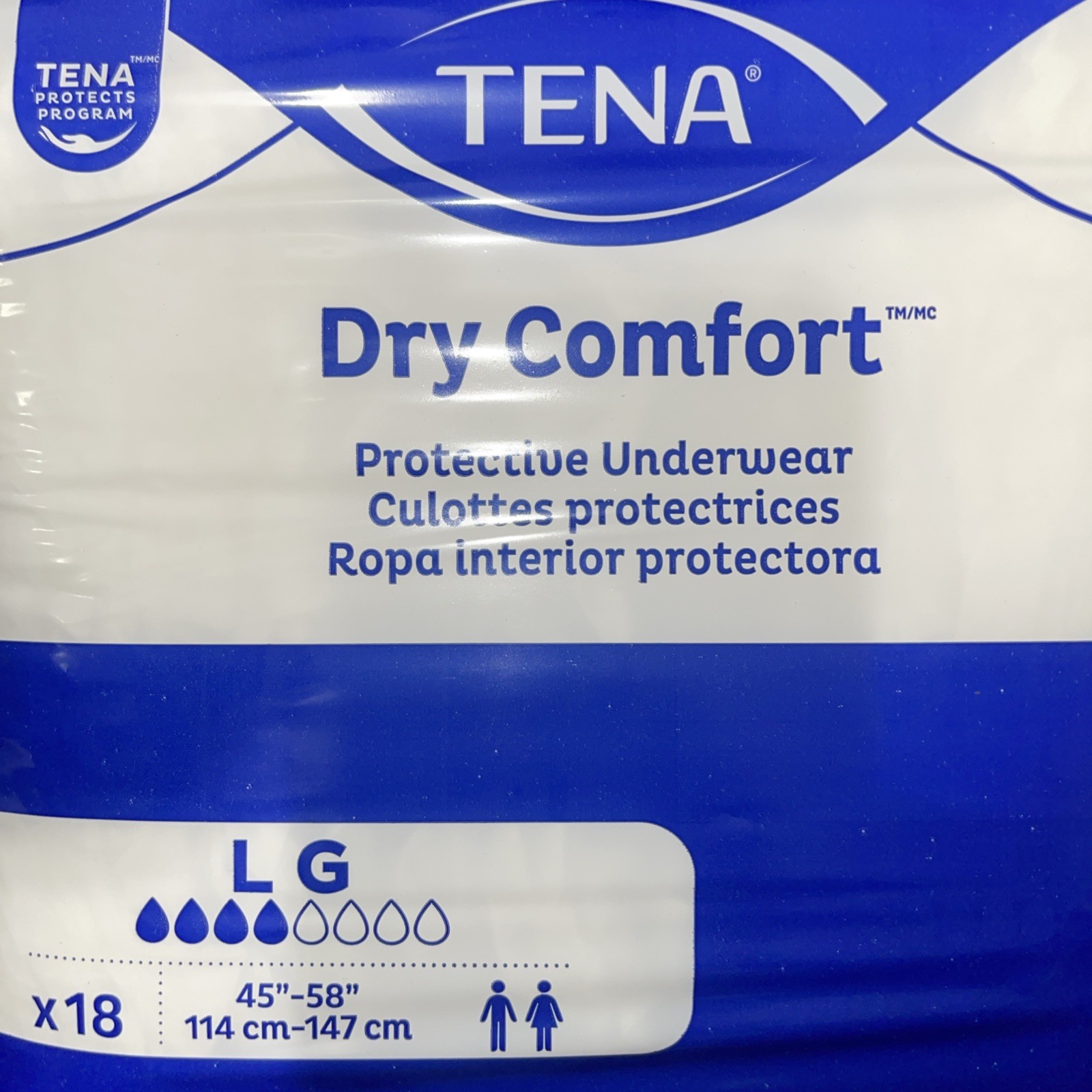 Tena Dry Comfort Adult Protective Underwear – White, Size: Large 45 to 58″ White