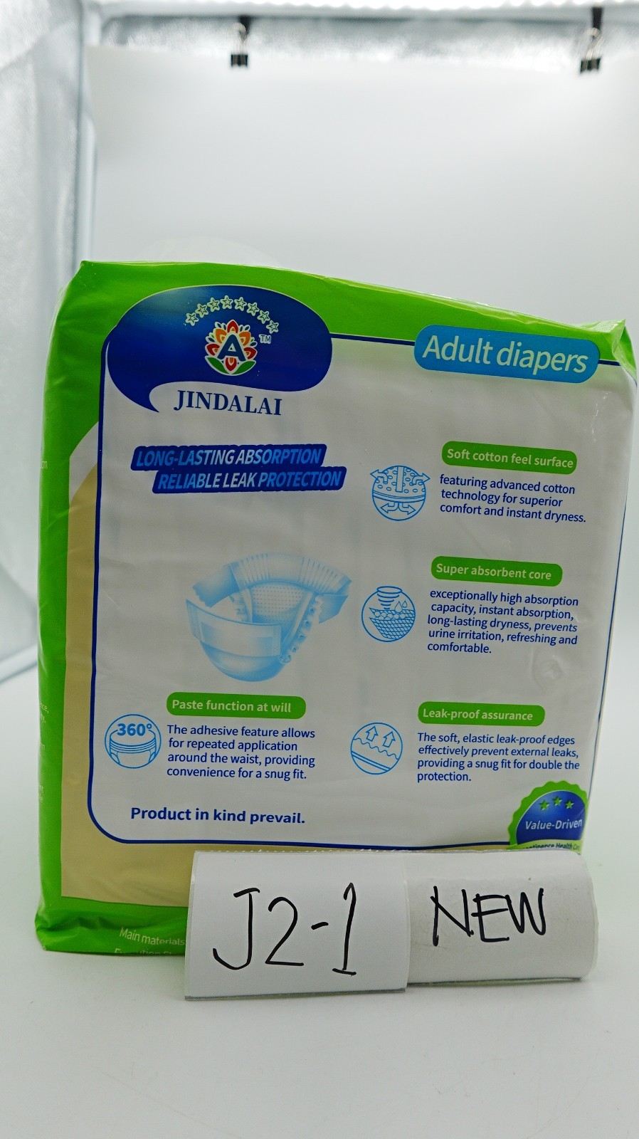 Jindalai Adult Diapers Tabs Heavy Absorbency Leak Protection Disposable 10 Count