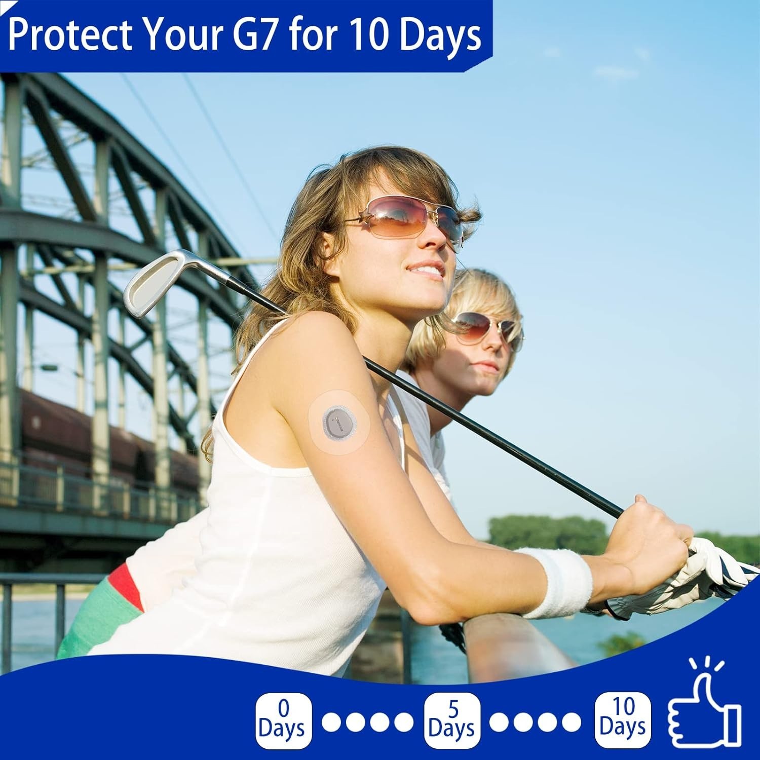 15 Day Stay G7 Adhesive Patches 50 Pack Waterproof Breathable CGM Sensor Guard