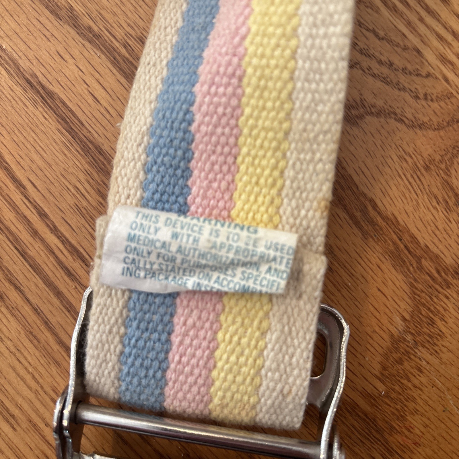 SkiL-Care Gait Belt 60″ Length Pastel Stripe 2″ Ivory yellow pink blue Stripe