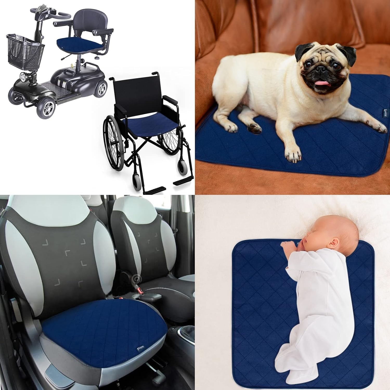 Comfortable 18″ x 16″ Incontinence Seat Protectors – Reusable & Machine Washable