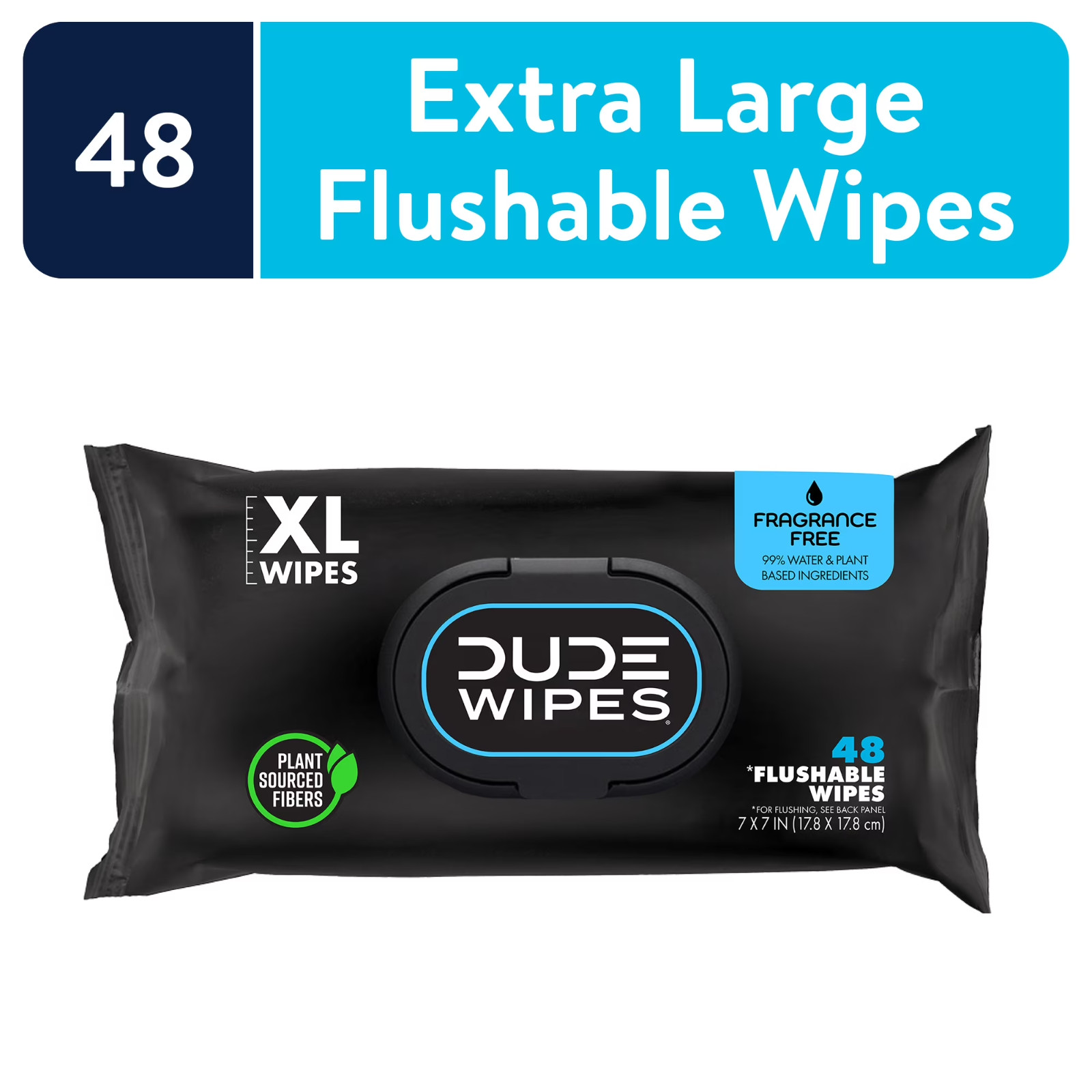 Dude Wipes Herbal Relief 48 Flushable Extra Large Wipes