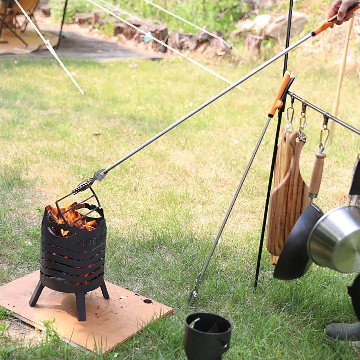 Stainless Steel Grabber Reacher, Heavy Duty Trash Picker, BBQ Log Tongs