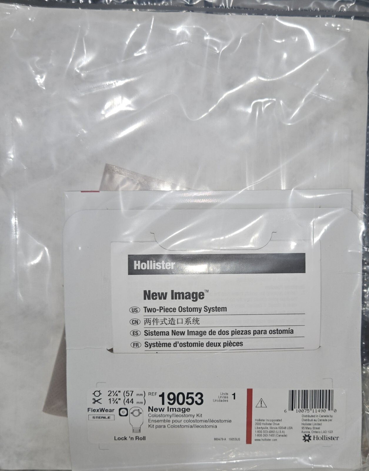 5 Ct HOLLISTER 19053 New Image 2-Pc Urostomy Kit, 2 1/4″ – 1 3/4. Exp. 2028
