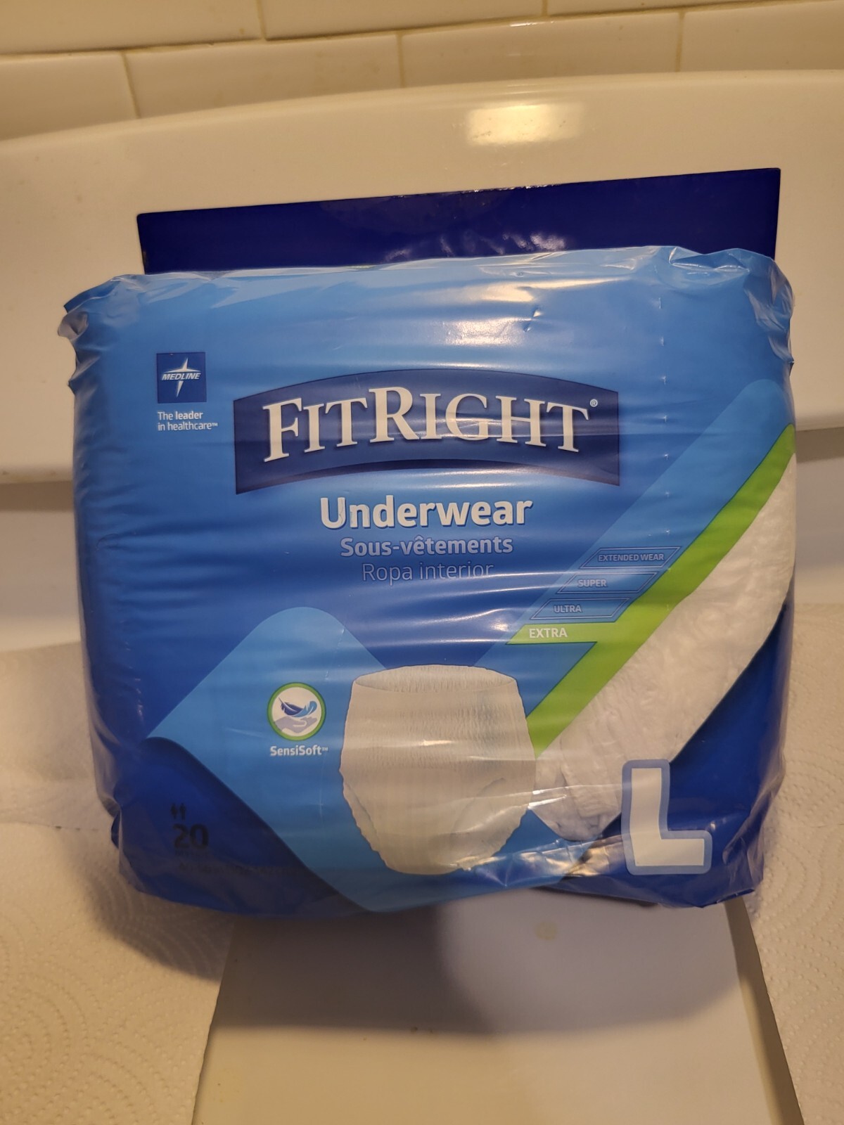 FitRight Super Adult Medium Diapers Incontinence Underwear, Maximum, 20 Count