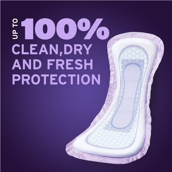 Poise Overnight Incontinence & Postpartum Pads for Bladder Leaks, 72 Count