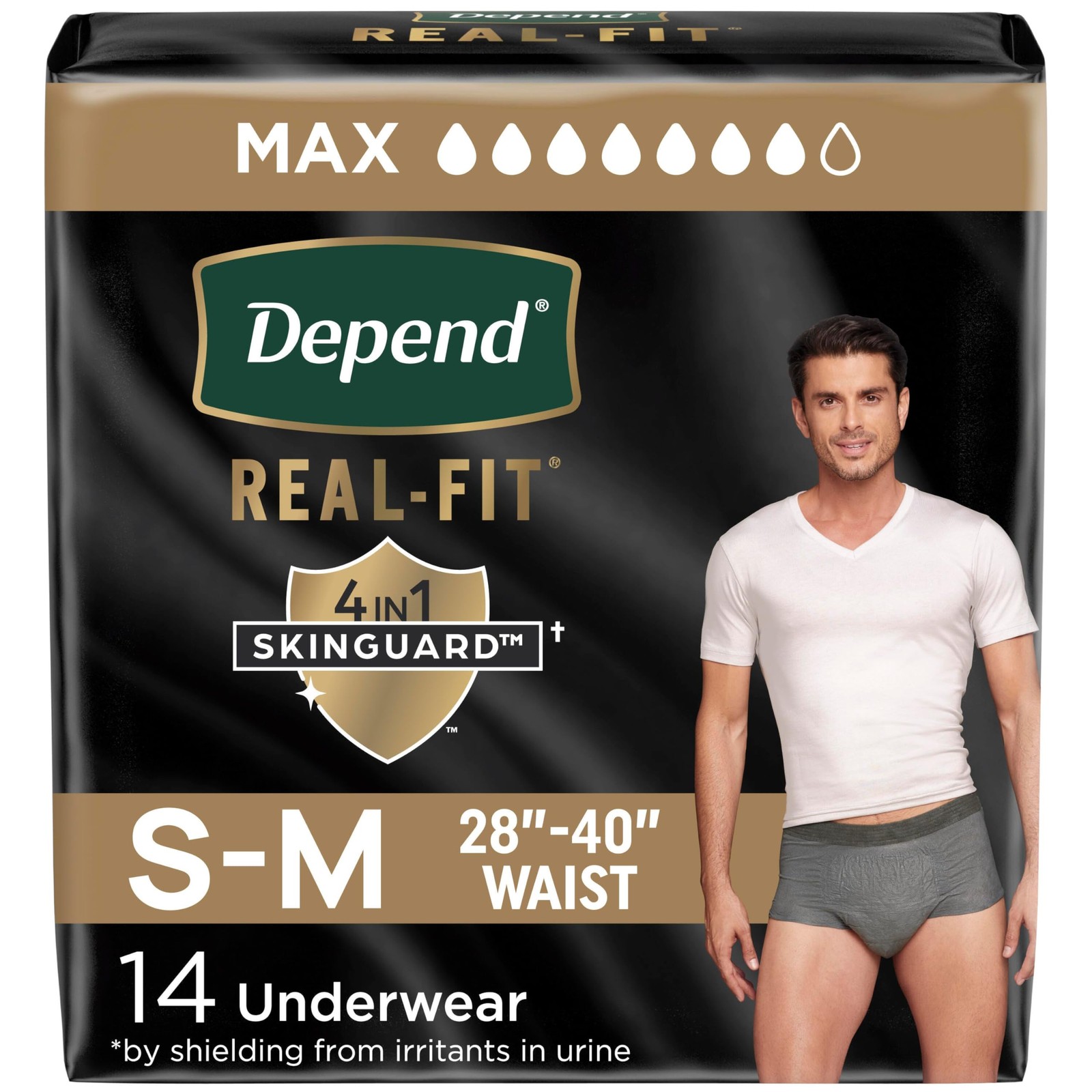 Depend Real Fit Adult Diapers, Incontinence Underwear for Men, Disposable, Ma…