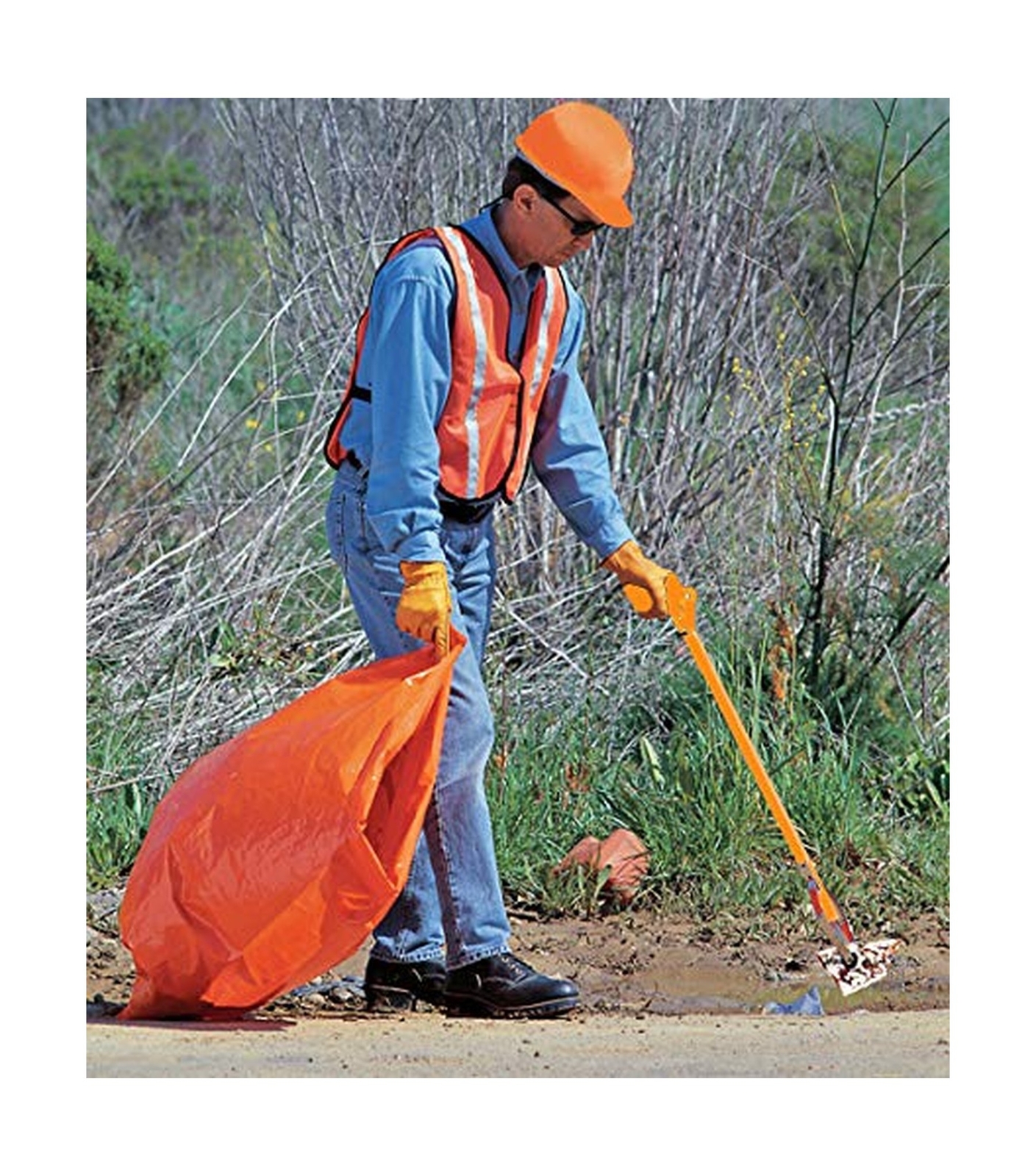 ArcMate Orange-U-Tongs PRO Grade Litter Pick up Tool, Elastic Lanyard, Suctio…