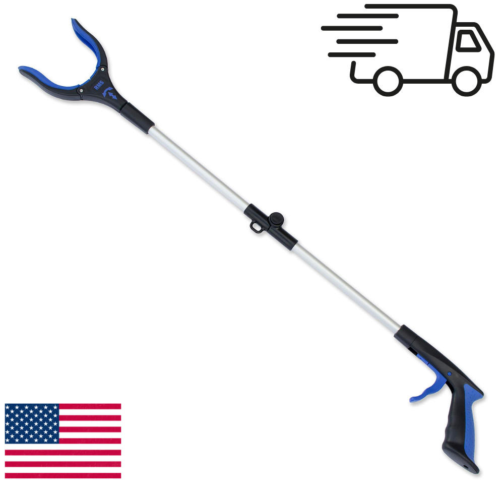 RMS 34 Inch Extra Long Reacher Grabber – Foldable Gripper and Reaching Tool with