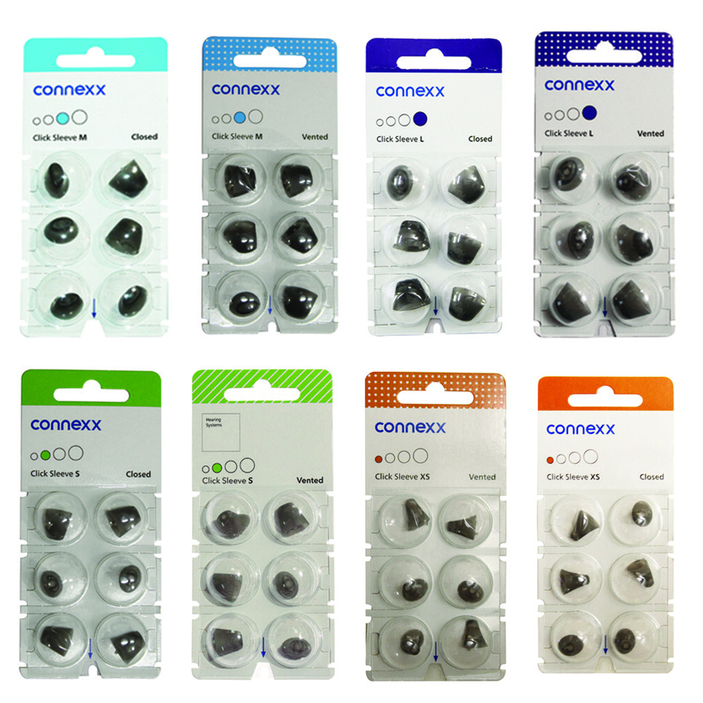 Connexx 2.0 Click Sleeve for Siemens Run/ Prompt/ Intuis 2/3 Click CIC/ITC, 6 Pc